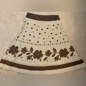 Women’s Liz Claiborne sz 6 linen blend tan/black skirt